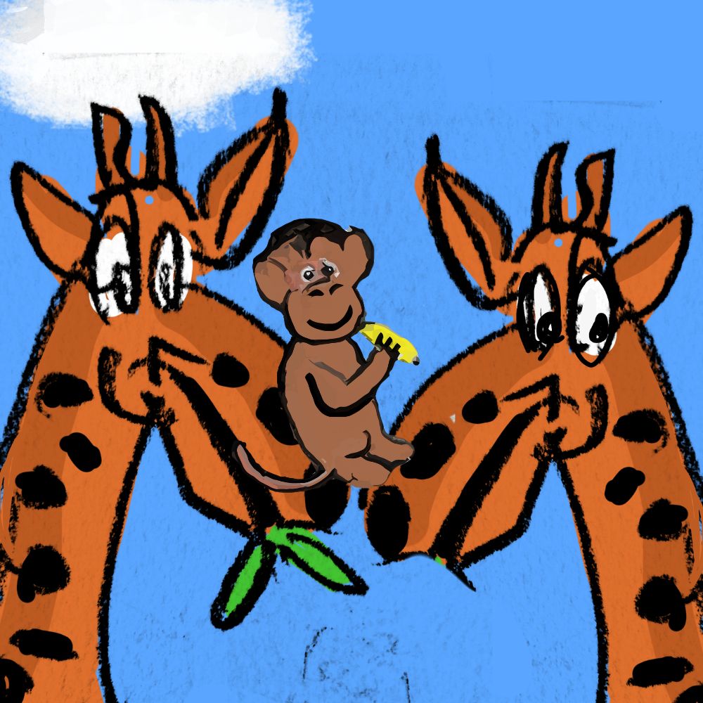 two giraffes in love