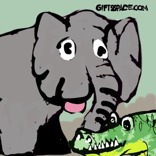 elephant meets croc