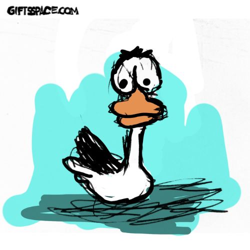 A confused duck cartoon