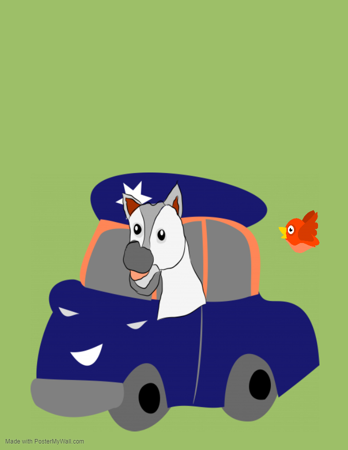 Dog in a police car