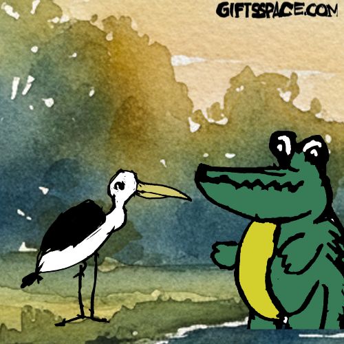 bird heron and the croc