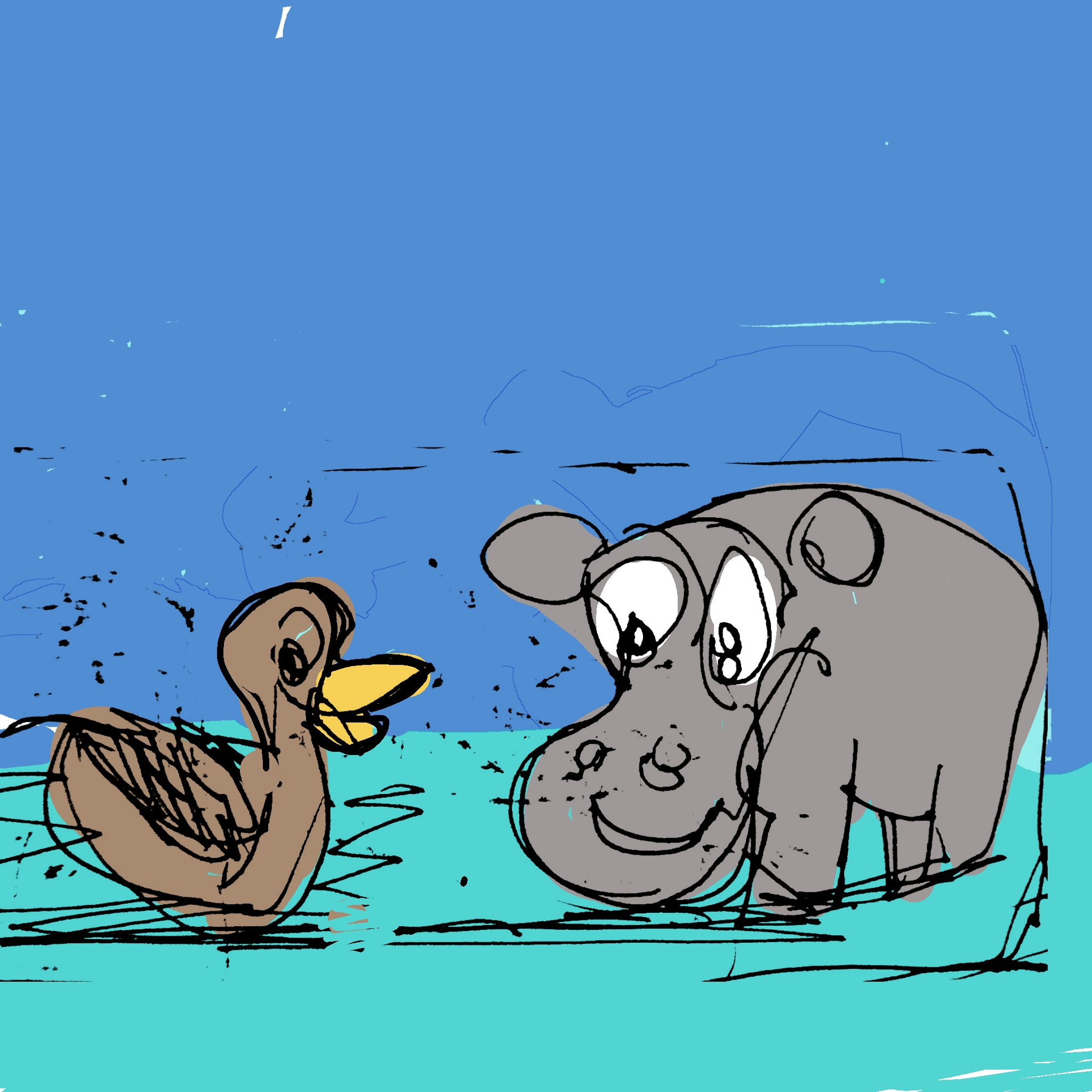 Hippo and the duck
