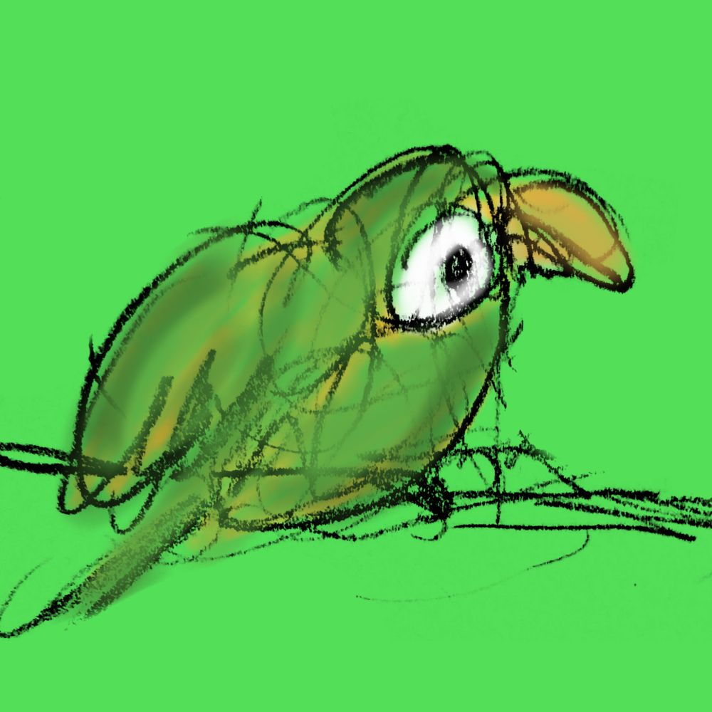 Green parrot cartoon