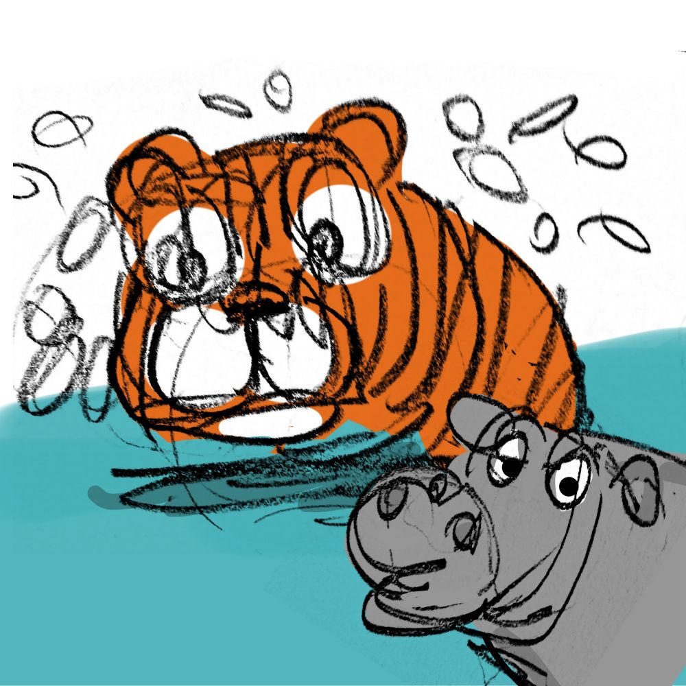 tiger and the hippo cartoon