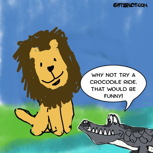 Crocodile and the lion cub