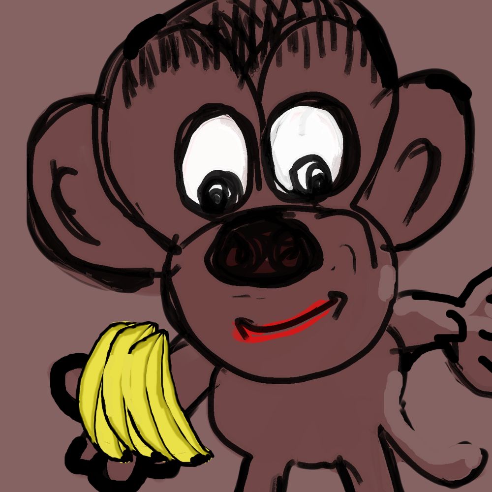 monkey holding banana