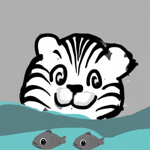 baby cat learning to swim