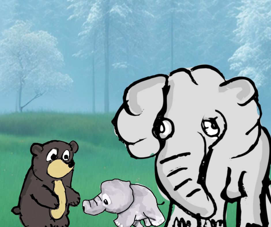 bear and the baby elephant