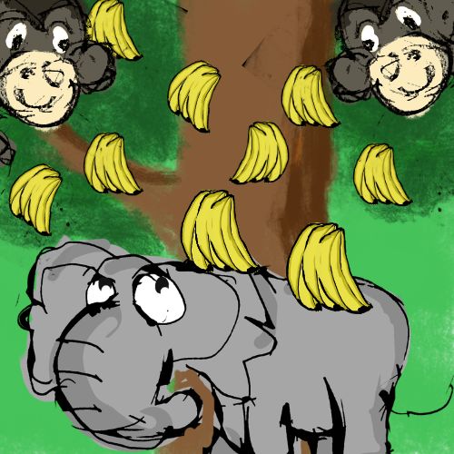 Elephant and bananas