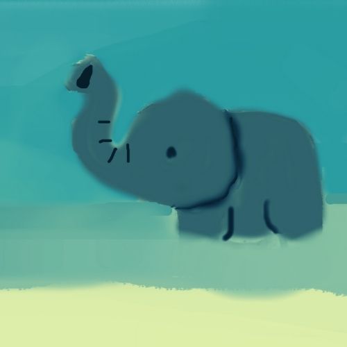 elephant taking bath in the river