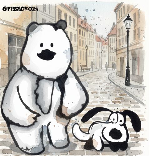 dogwalker bear cartoon