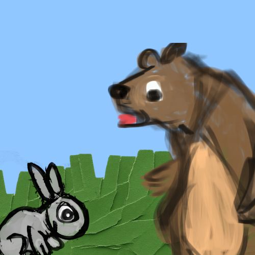 bear and the bunny cartoon illustration for children