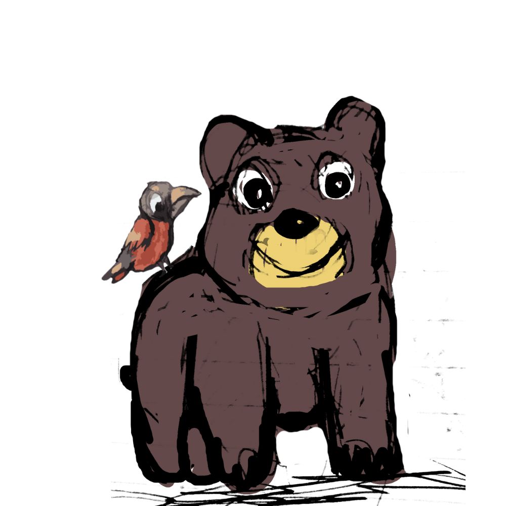 bear and the bird talking