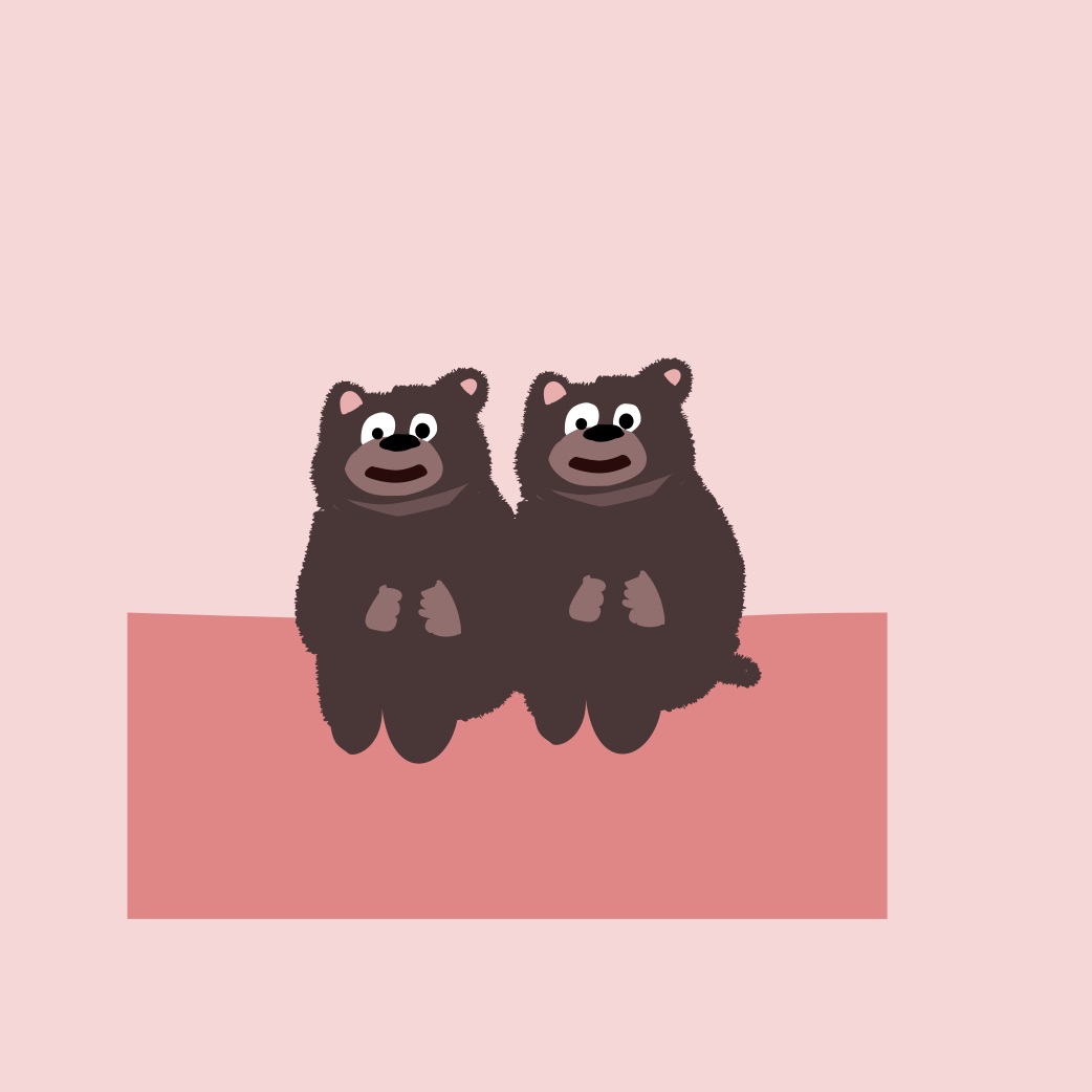 two bear cubs sitting