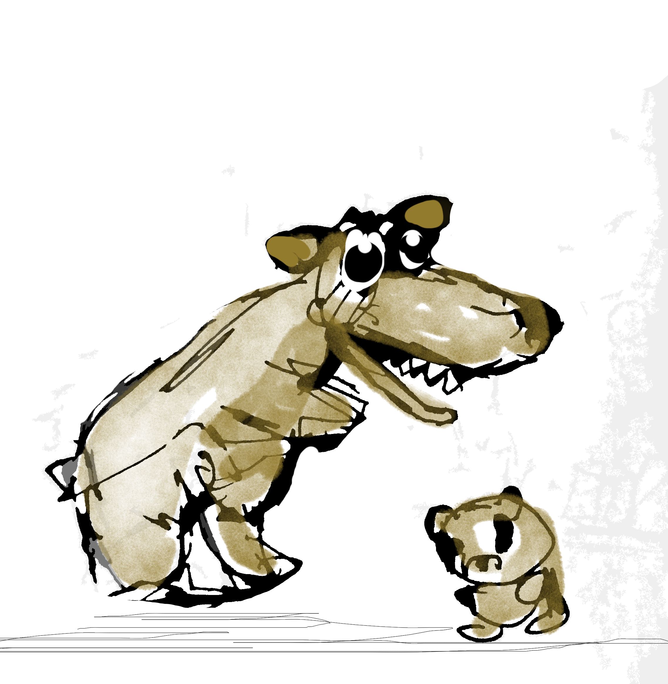 mom bear and her little one talking