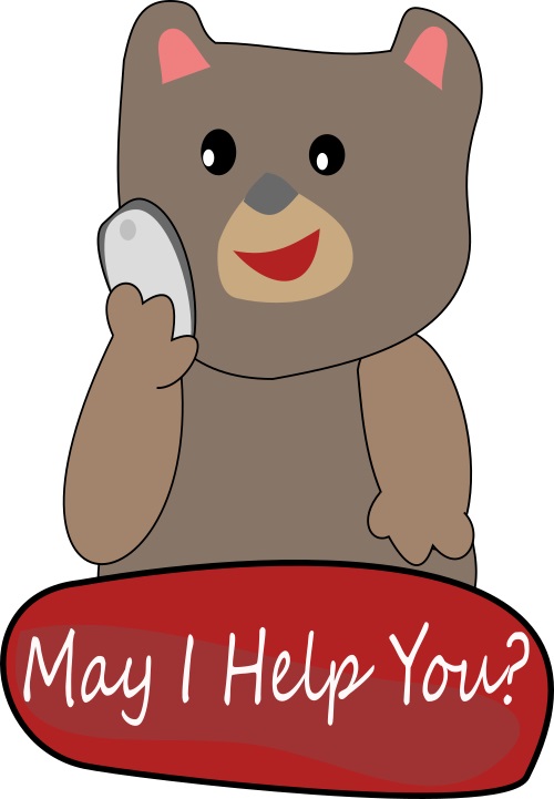 baby bear with phone