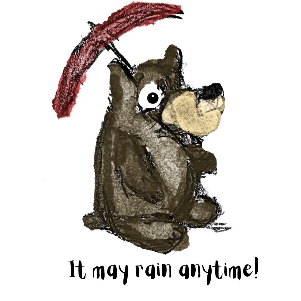 bear with an umbrella