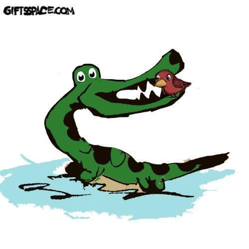 bird inside crocodile