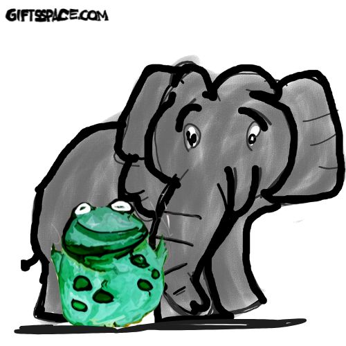 frog and the elephant cartoon