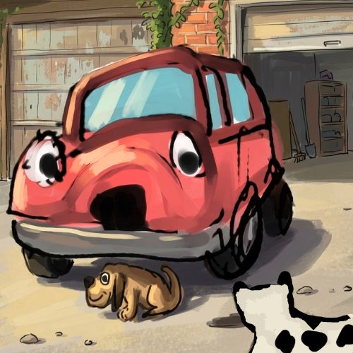 cat and the dog playing hide and seek