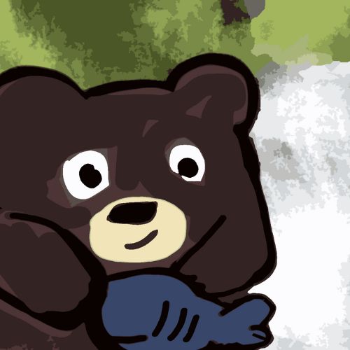 baby bear fishing