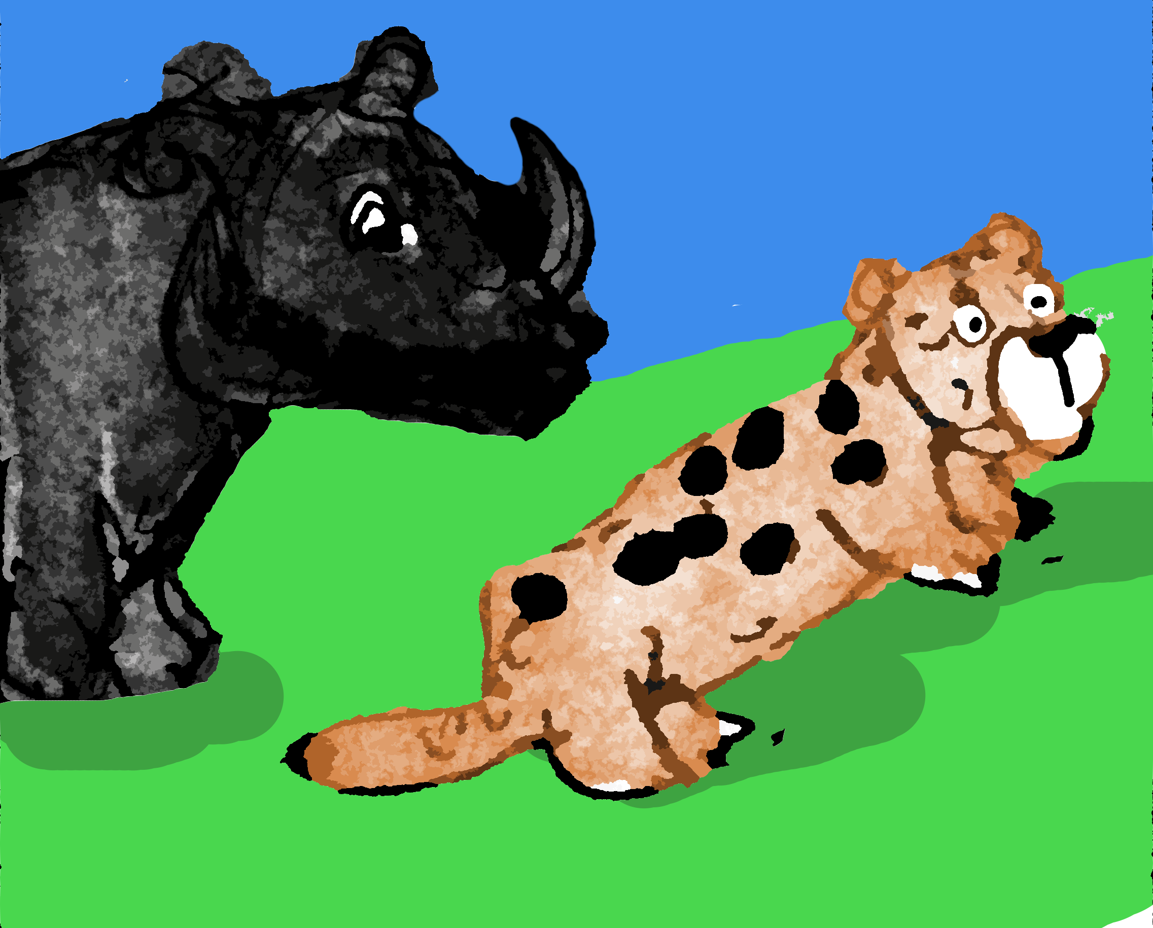 cheetah and the rhino
