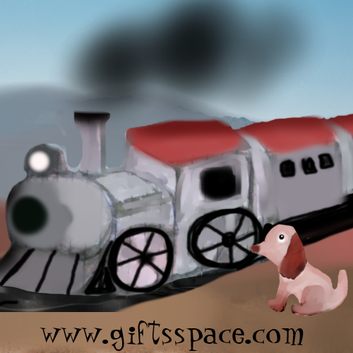 dog and the train cartoon