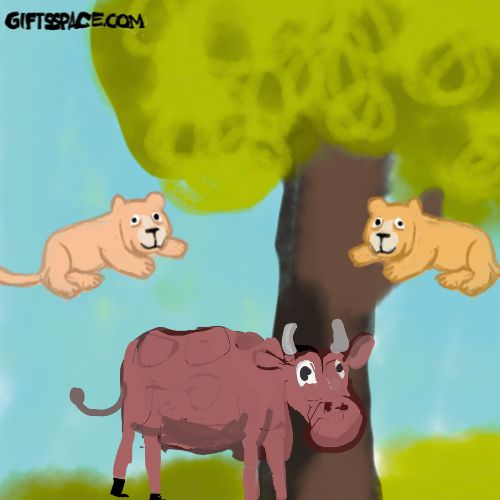cow and the lions