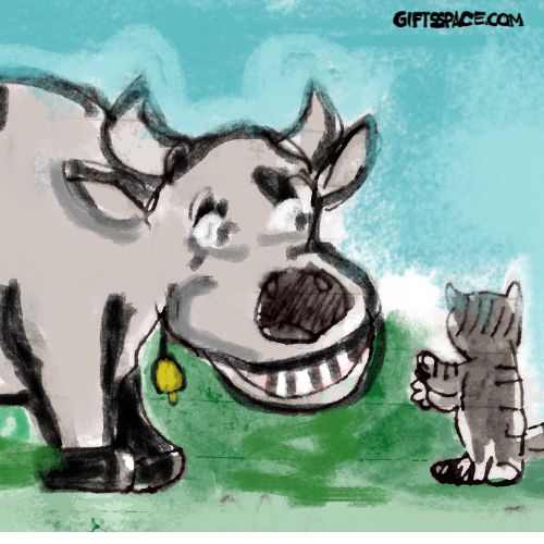 cow and the cat talking