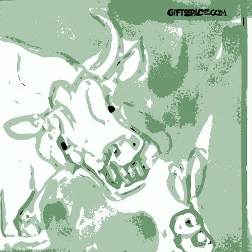 cow and the little bunny illustration