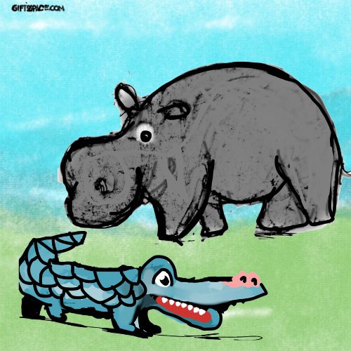 hippo and the crocodile