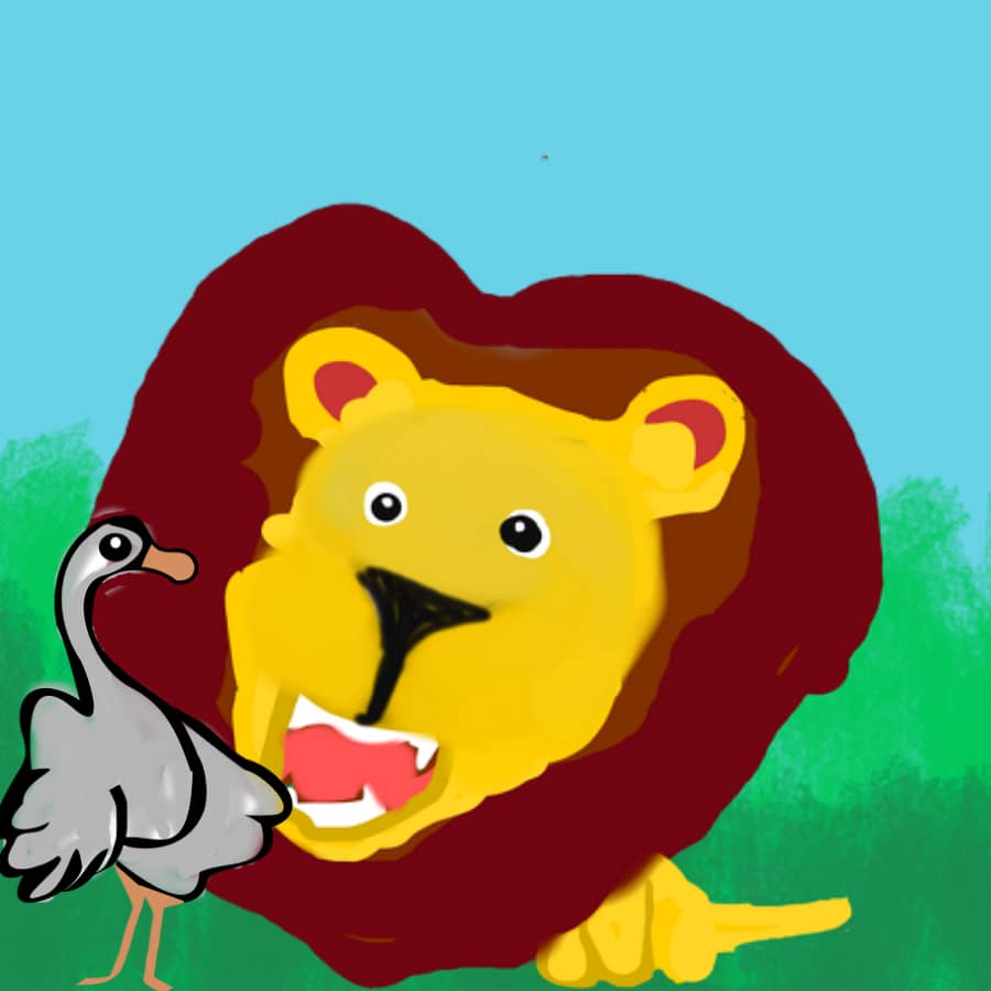 lion and the dancing bird