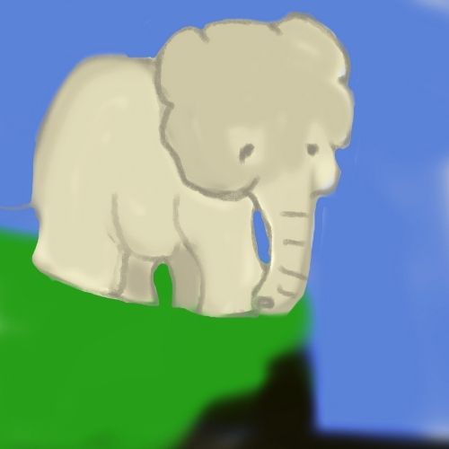 the elephant overlooking the cliff of the mountain
