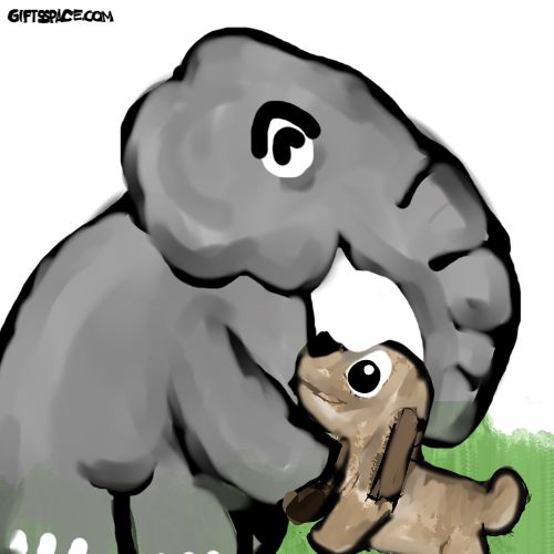 elephant and the dog friends