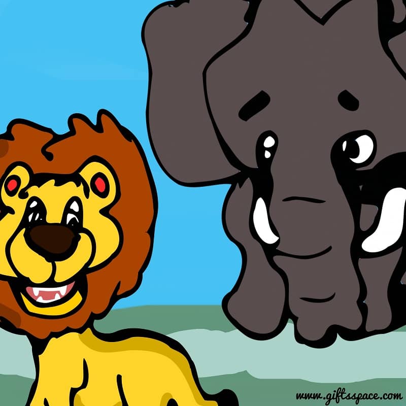 lion and the elephant