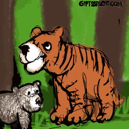 tigress and a bear cub together