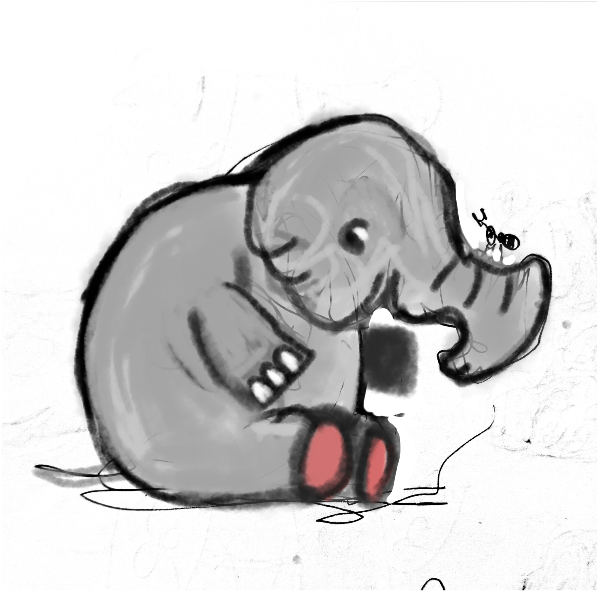 elephant and the ant illustration