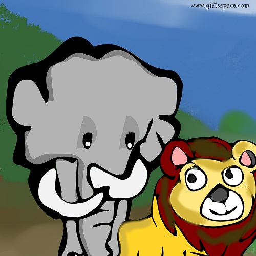 lion and the elephant