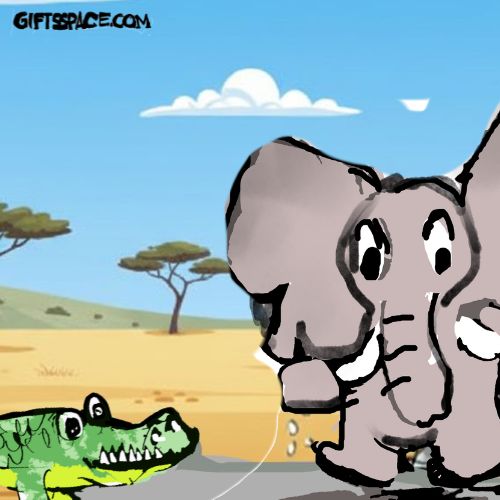 elephant and the crocodile