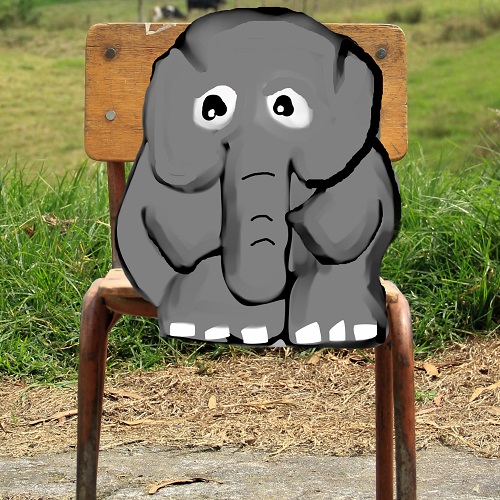 elephant on a chair