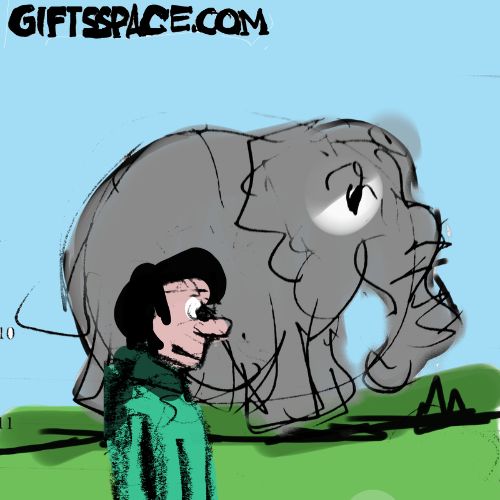 illustration of an elephant walking with a boy