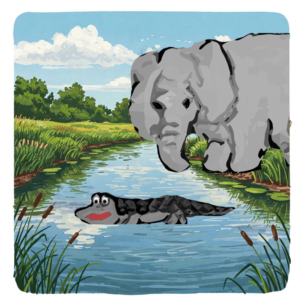 elephant and the crocodile