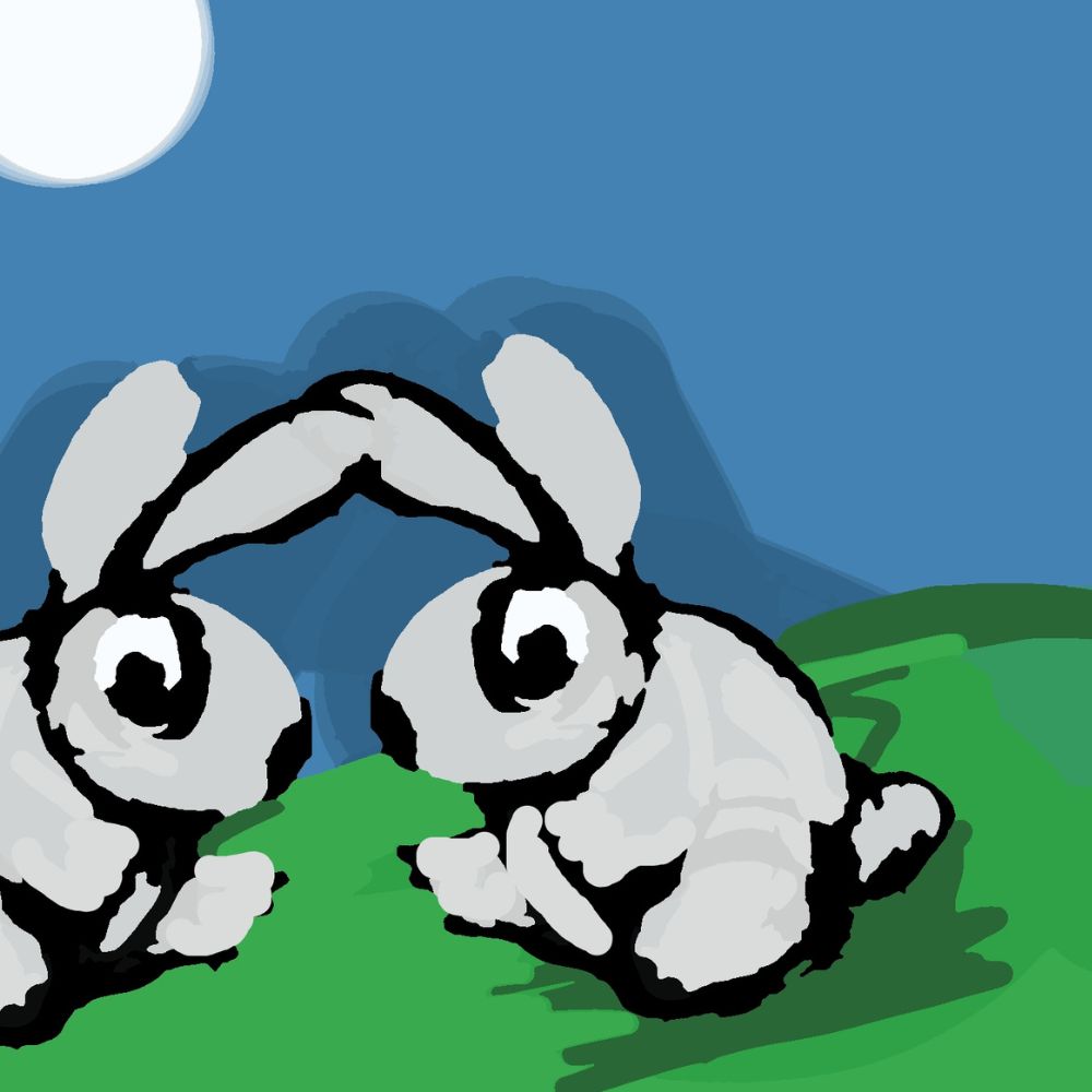 two rabbit friends