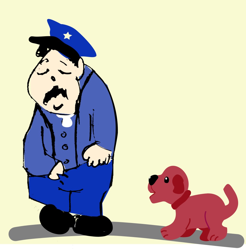 lazy officer and the dog cartoon