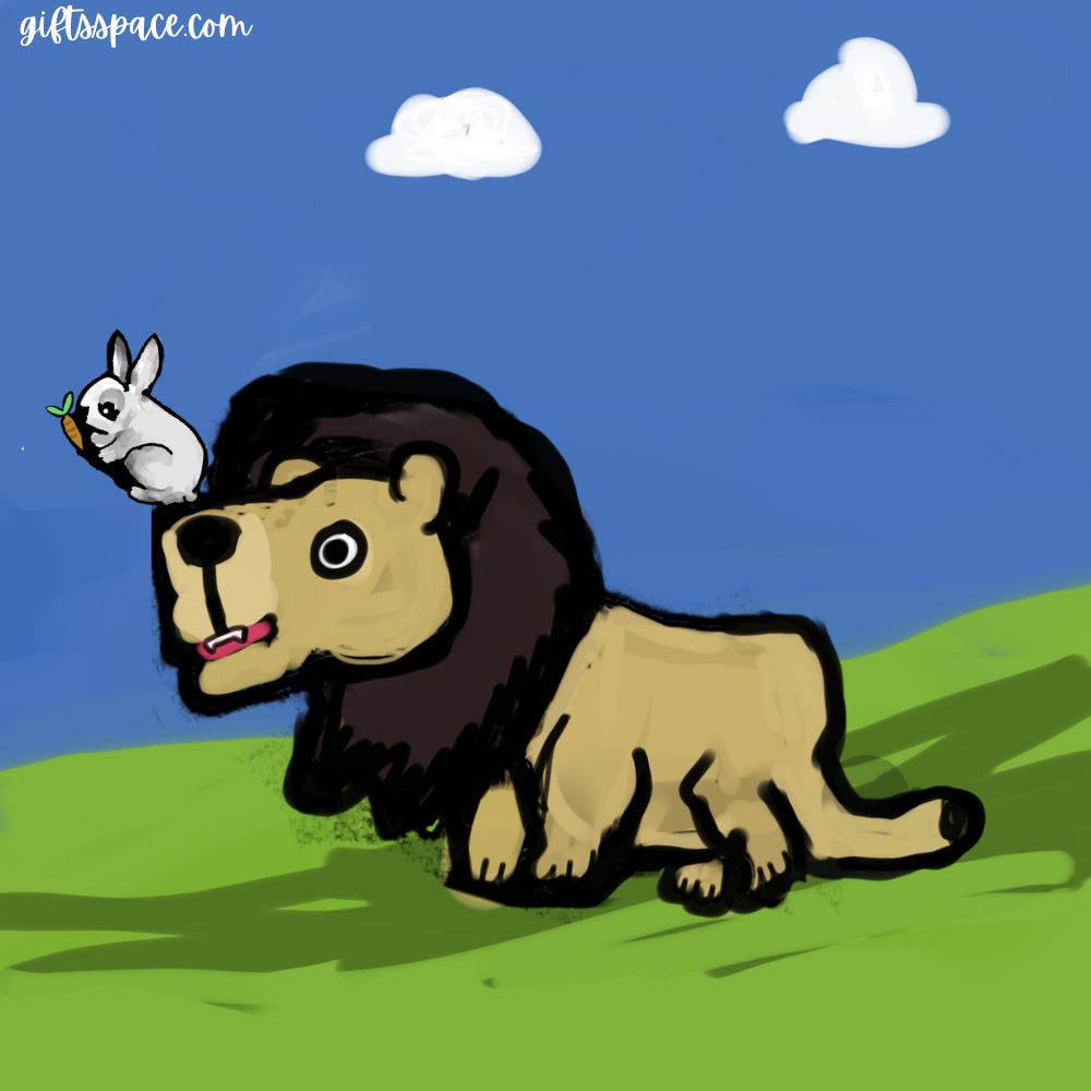 fearless rabbit and the lion