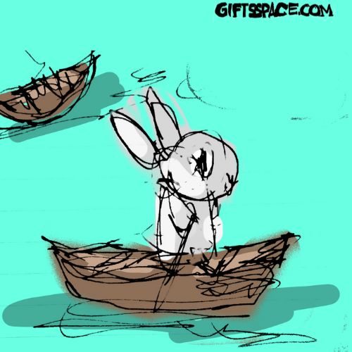bunny in the boat