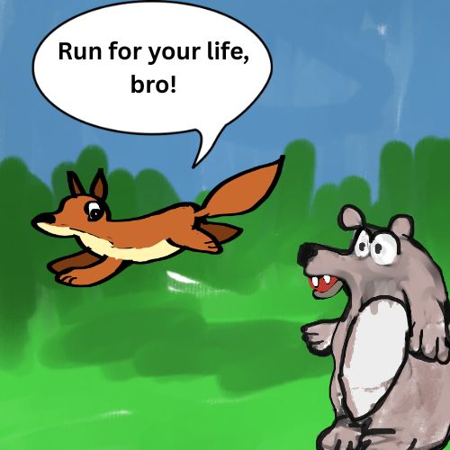 fox and bear illustration