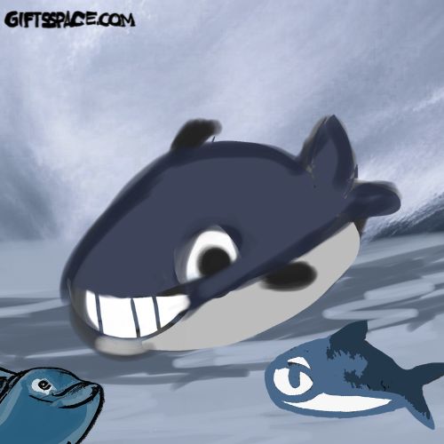 whale and fish swimming