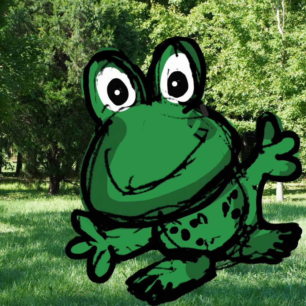 silly green frog dancer funny