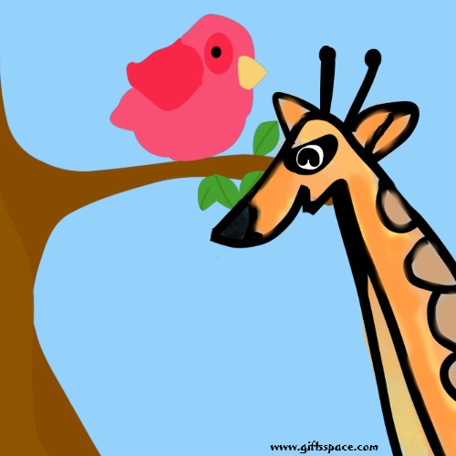 giraffe and the little bird